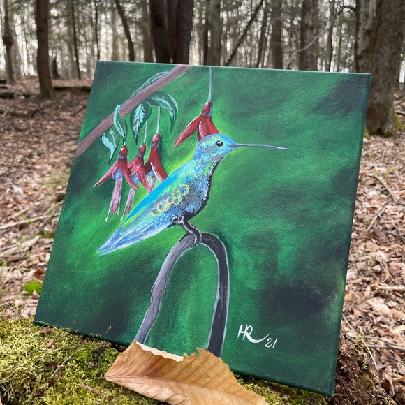 A set of two "hummingbird" paintings by Hana - Picture 4 of 13
